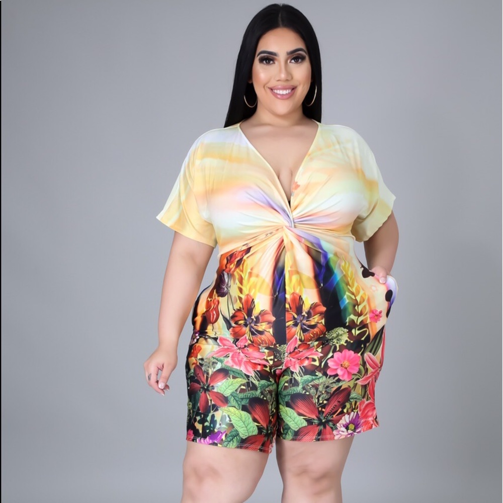 1X-3X Eden Shorts Romper